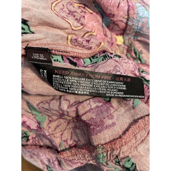 Anthropologie Ruffled Embroidered Maxi Dress Women Casual Printed Boho Cut Out M - Picture 12 of 15